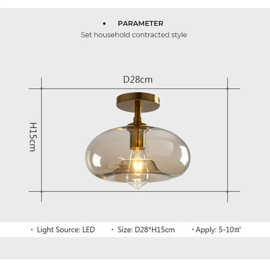 Modern Led Glass Ceiling Light Minimalist Cloakroom Balcony Bedroom Dining Room Lighting Hallway