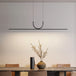 Contemporary Led Strip Pendant Lights - Stylish Black Chandelier For Living Dining Room And Kitchen