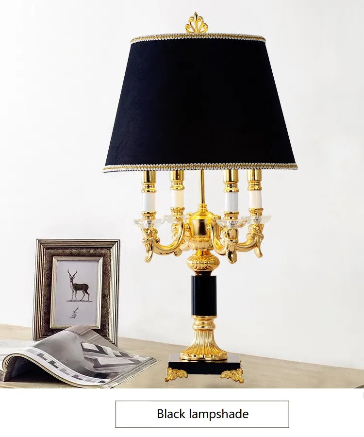 High - Quality Luxury Black Crystal Table Lamp - Modern Bedroom Bedside Decorative