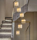 Modern Natural Marble Led Living Room Chandeliers - Elegant Lighting Fixtures For Staircases Lofts