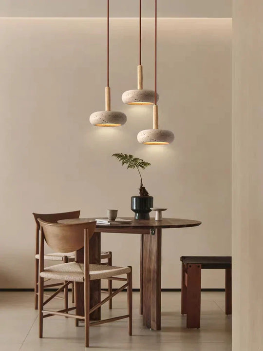 Hole Stone Wabi - Sabi Restaurant Chandelier - Illuminate Your Space With Nordic Log Elegance