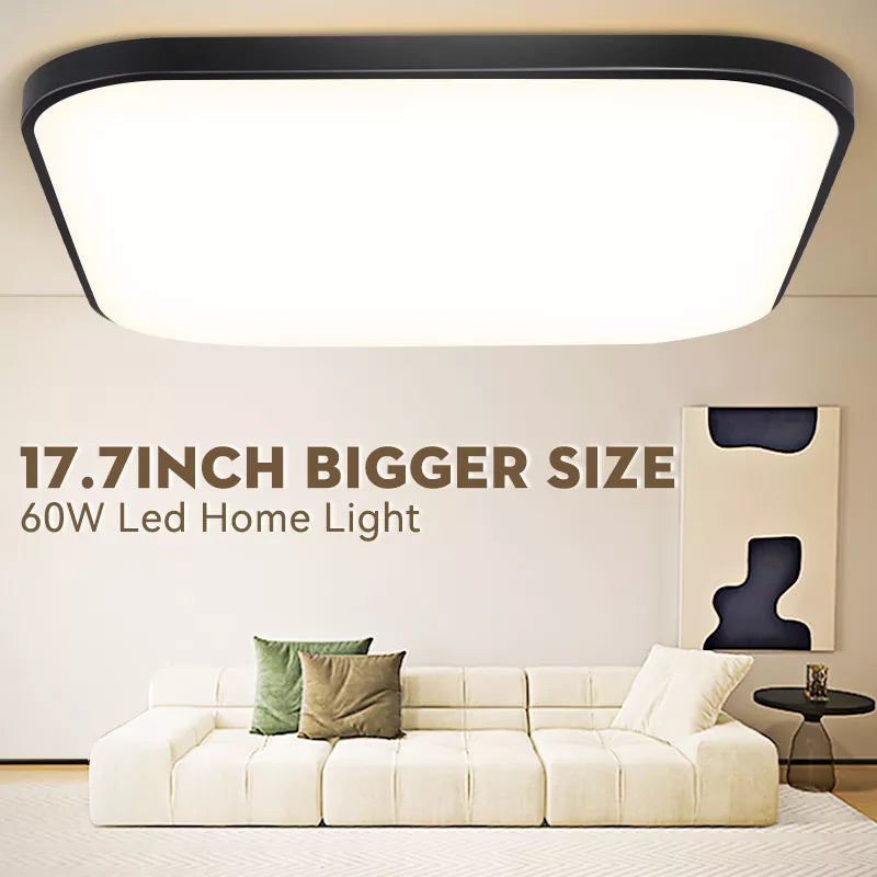 Large Modern Ceiling Lamp - 17.8 - Inch Led Panel Square Light For Living Room Bedroom Kitchen And