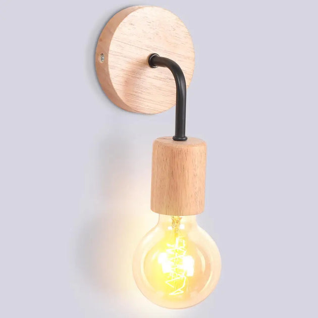 Ella’s Vintage Industrial Wood Wall Lamp Wall Light