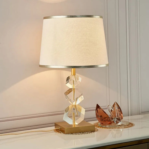 Contemporary Crystal Led Table Lamp - Vintage Elegance For Bedroom And Living Room Decor