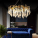 Modern Crystal Chandeliers - Luxury Living And Dining Room Lighting With Bar Design Featuring