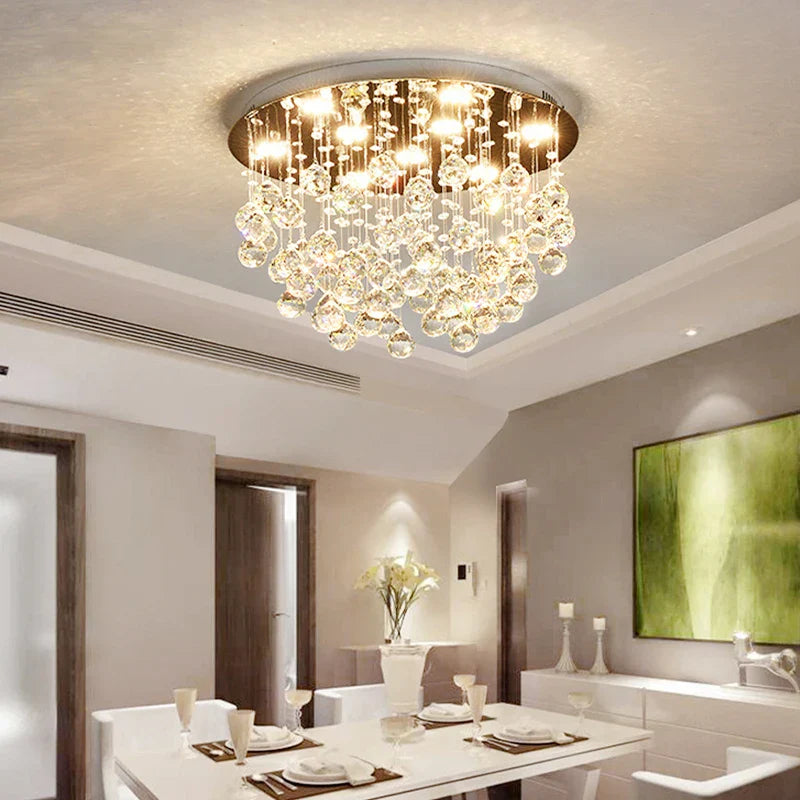 Modern Led Crystal Ball Rectangle Ceiling Lights - Contemporary Elegance For Living Rooms And