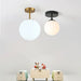 Modern Round Glass Ball Ceiling Lamp - Aisle And Corridor Surface Mounted Decor Lights With Milky