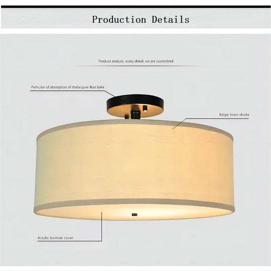 Chic American Country Fabric Led Ceiling Lights - Versatile Lighting For Modern Interiors Ceiling