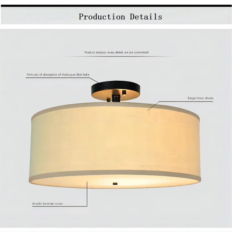 Chic American Country Fabric Led Ceiling Lights - Versatile Lighting For Modern Interiors Ceiling