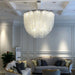 Modern Crystal Chandelier - Luxury Staircase Illumination With Chrome Accents And Led Elegance