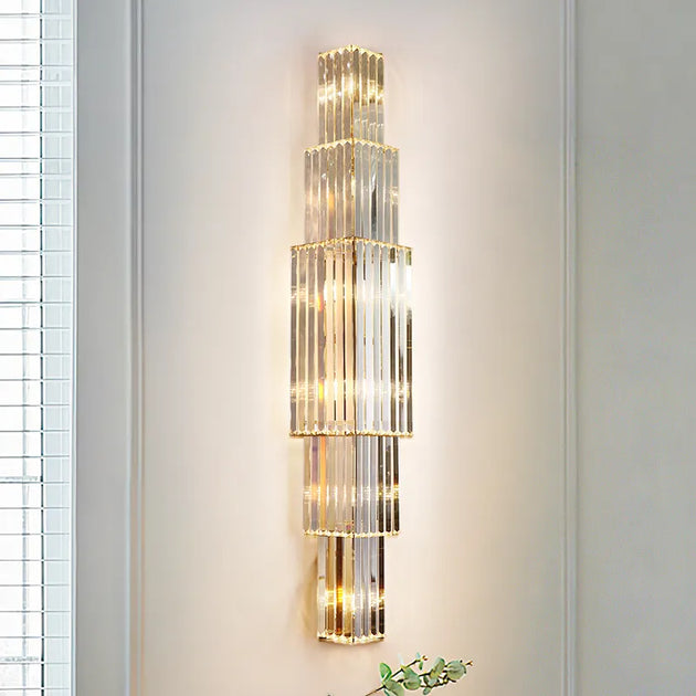 Victoria - Large Crystal Wall Light For Living Room Hall Bedroom Loft Indoor Home Hotel Villa