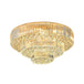 Modern Golden Rectangle Round Crystal Ceiling Light - Elegant Led Lighting For Living Rooms Dining