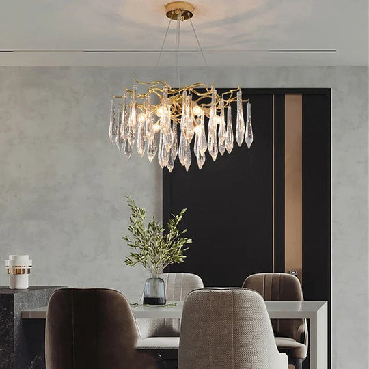 Multi - Color Glass Drop Ceiling Chandeliers - Luxury Led Pendant Lights For Post - Modern Home