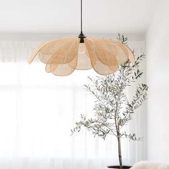 Designer Handmade Rattan Flower Chandelier - Rustic Elegance For Your Living And Dining Spaces