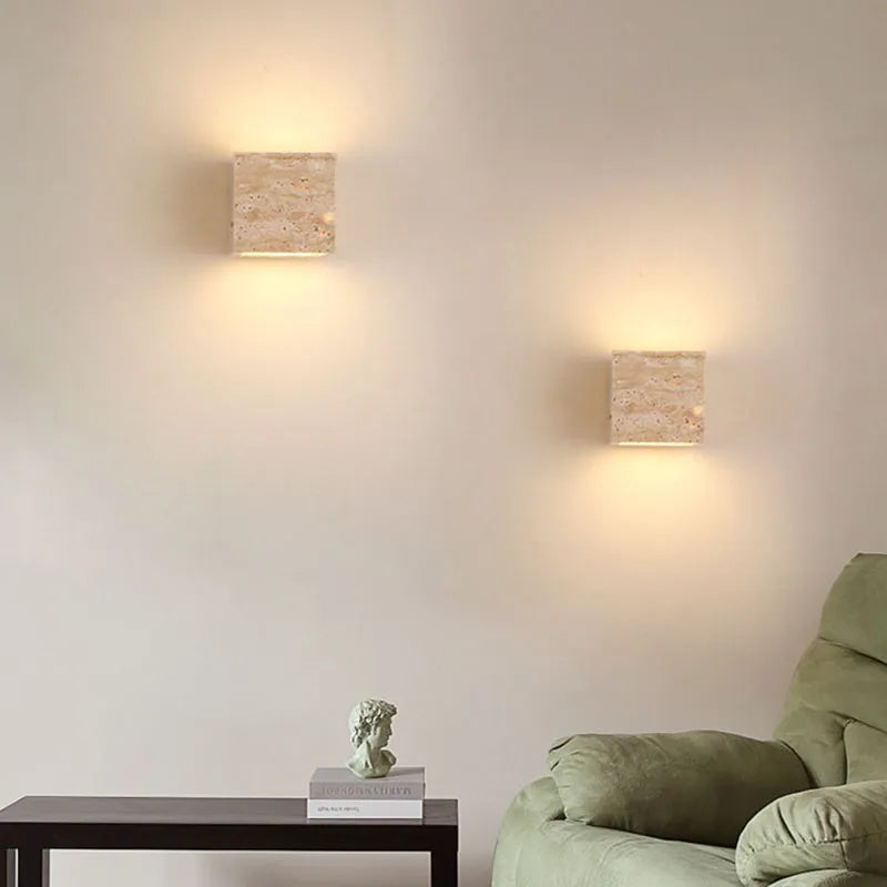 Natural Stone Wall Lamp - Art Decor Sconce For Foyers Dining Rooms Bedrooms Stairs Aisles And