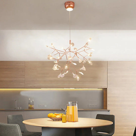 Modern Firefly Led Chandelier - Stylish Acrylic Industrial Pendant Light For Living Dining And