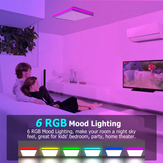 Smart Led Ceiling Lamp With Dimmable App Control - Modern Square Light For Kitchen Living Room And