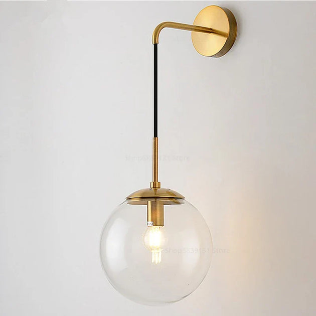 Nordic Modern Vintage Wall Lamps - Led Glass Ball Mirror Beside Bedroom Light For Living Room