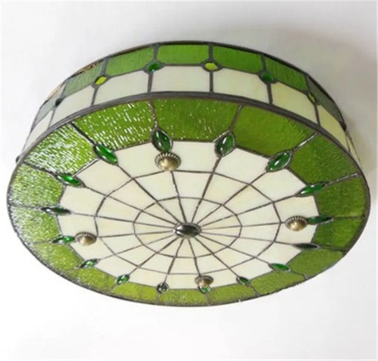 Vintage Mediterranean Tiffany Stained Glass Ceiling Lights - Elegance For Living Dining And