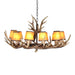 Retro Style Antler Resin Chandelier - Sweeping Gold Spray Paint Finish For Living And Dining Room