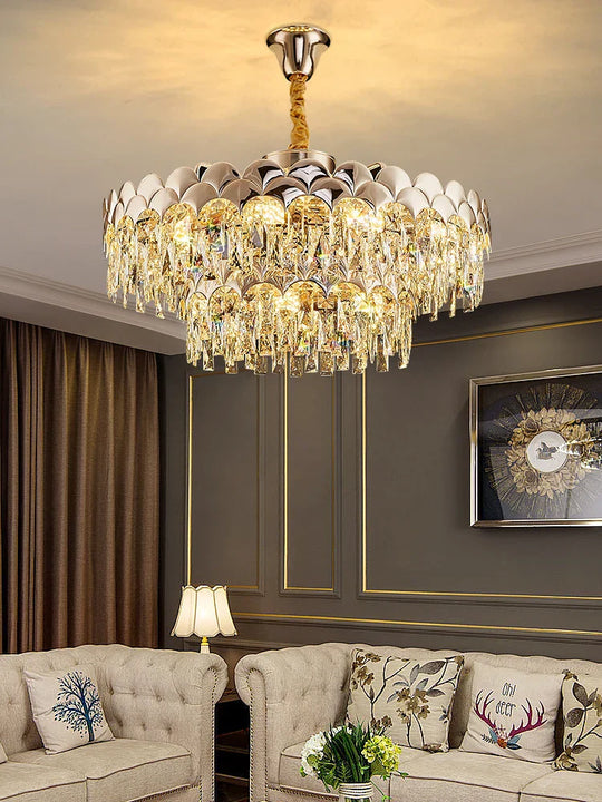 New Design Modern Luxury Golden Chandelier - Opulent Illumination For Bedrooms Halls And Dining