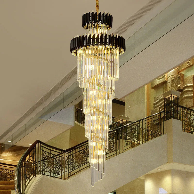 Luxury Modern Crystal Chandelier - Opulent Illumination For Long Lofts Villa Lobbies And Chic