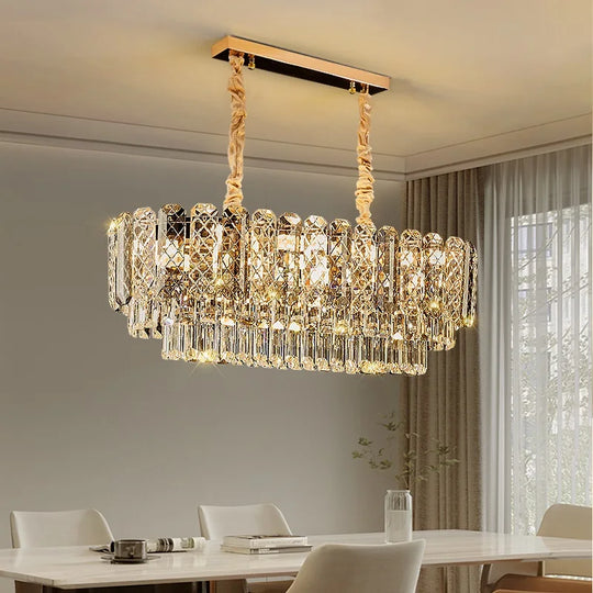 High - End Crystal Ceiling Lamp - Latest Light Luxury Design For Dining Rooms An Exquisite Main