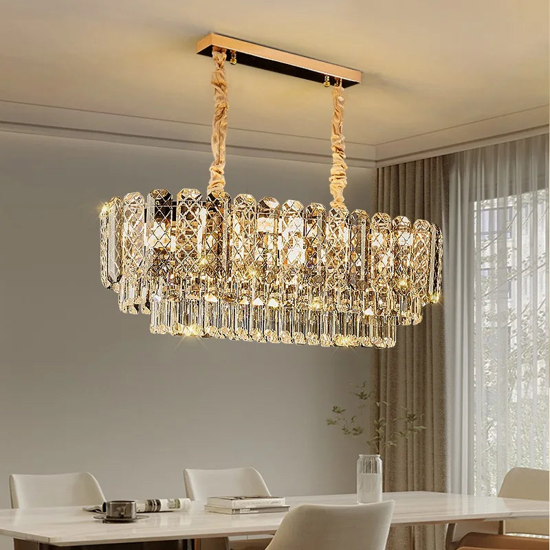 High - End Crystal Ceiling Lamp - Latest Light Luxury Design For Dining Rooms An Exquisite Main