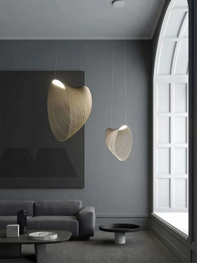 Designer Art Wooden Led Pendant Lights - Minimalist Elegance For Living Rooms Dining And More