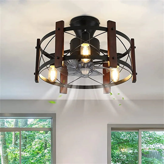 Modern Retro Ceiling Fan Light American Industrial Vintage Lamp 110V 260V Dining Room Bedroom