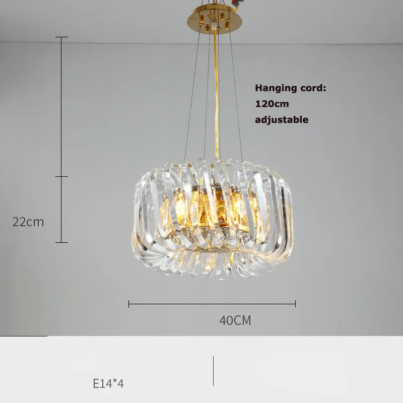 Olivia’s Art Deco Crystal Glass Led Chandelier 40Cm / Gold Frame Warm Light Chandelier