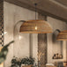 Chinoiserie Flat Rattan Pendant Light - Modern Handmade Creative Pattern Lamp For Living Rooms