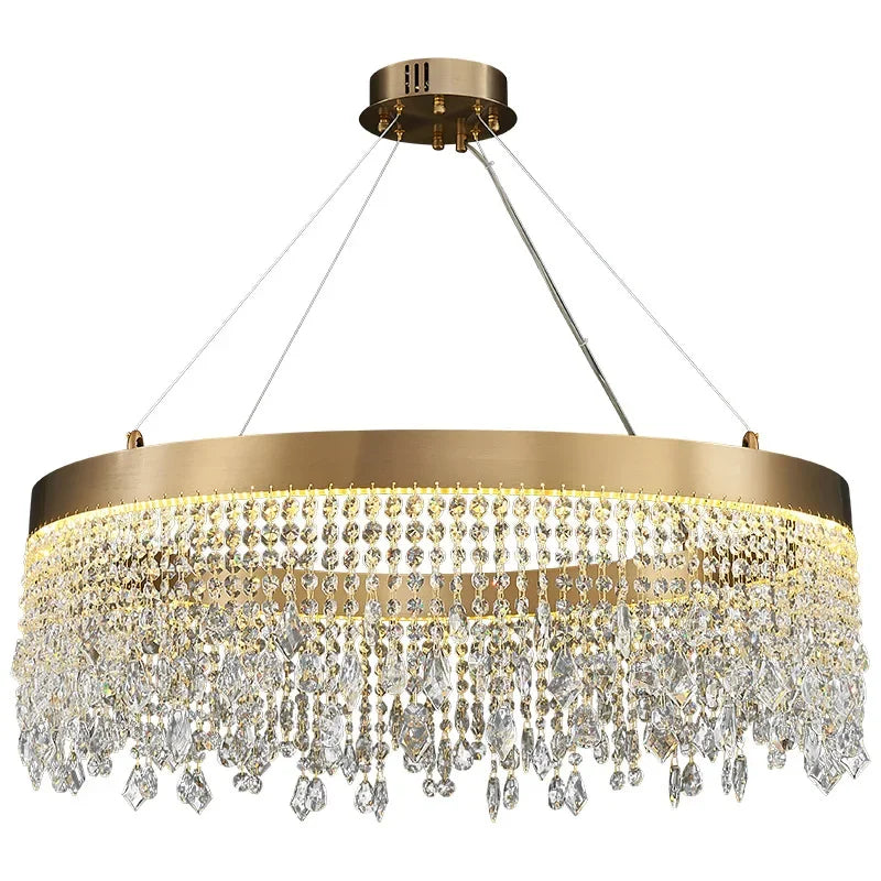 Modern Led Crystal Chandelier - Elegant Lighting Fixture For Living Room Dining Kitchen And Home