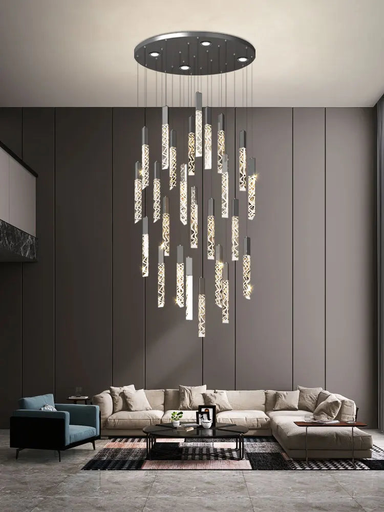 Led Modern Staircase Chandelier - Creative Lighting For Duplex Loft And Villas Pendant Lights