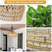 Boho Rattan Farmhouse Chandelier - 3 - Light Ceiling Fixture With Exquisite Woven Lampshade For