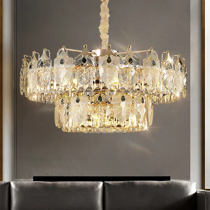 New Crystal Glass Chandelier - Luxury Modern Home Decor Lighting Fixture For Living Rooms And