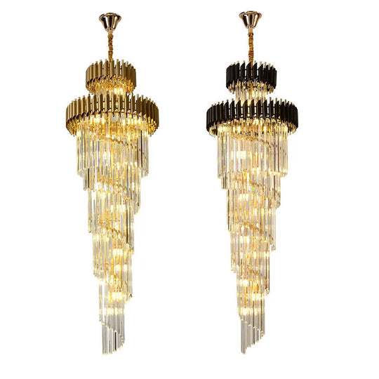 Luxury Modern Crystal Chandelier - Opulent Illumination For Long Lofts Villa Lobbies And Chic