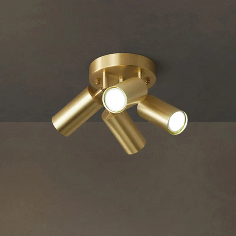 Fumi Modern Industrial Semi Flush Mount Ceiling Light Gold Classic Retro Fixture For Hallway