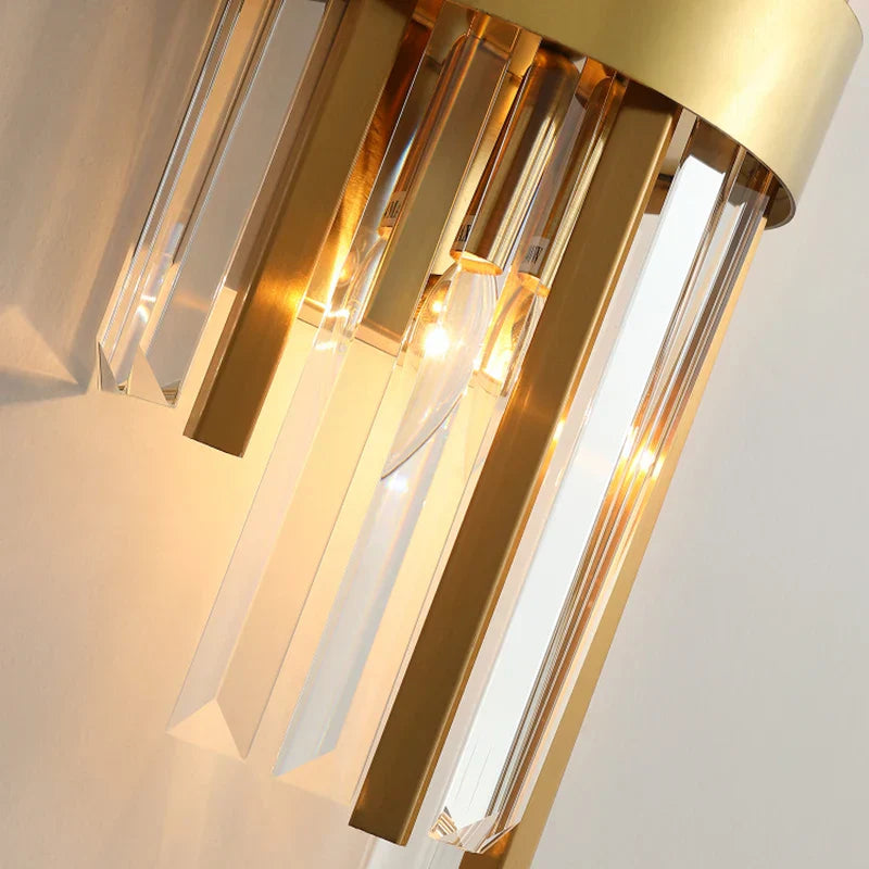 Malaya - Living Room Villa Hotel New Wall Lamp Creative Golden Crystal High - End Luxury Atmosphere