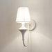 Modern Elegant White Fabric Shade Wall Lamps - 1 - Light Romantic E14 Socket Bedside Sconce Light