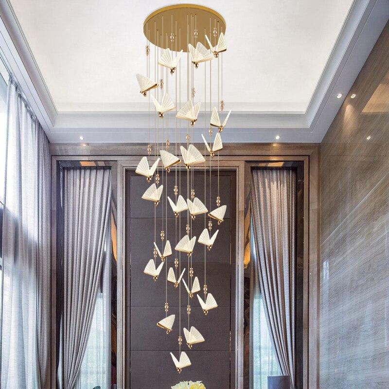 Entrancing Elegance: The Evelyn Butterfly Stair Chandelier 20 Heads Pendant Lighting