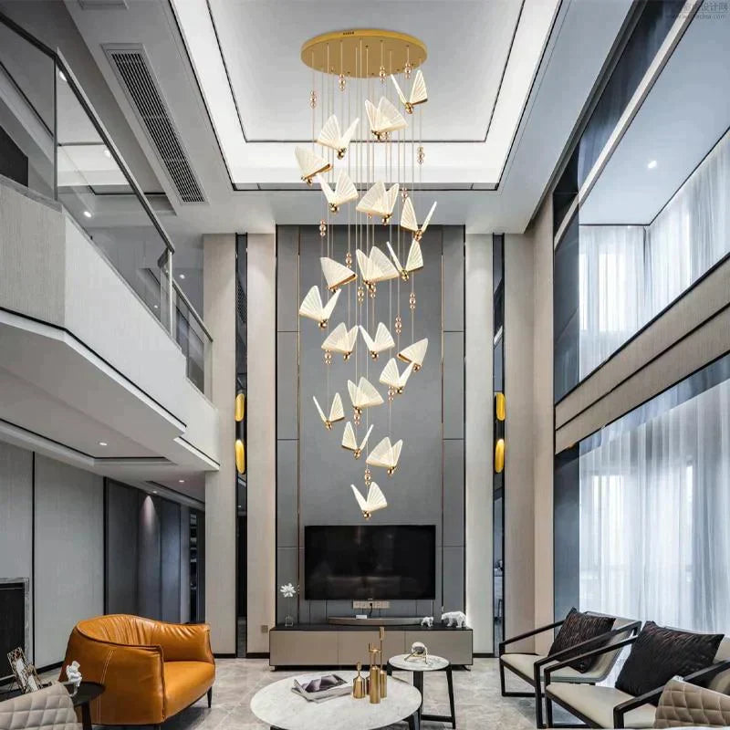 Entrancing Elegance: The Evelyn Butterfly Stair Chandelier Pendant Lighting