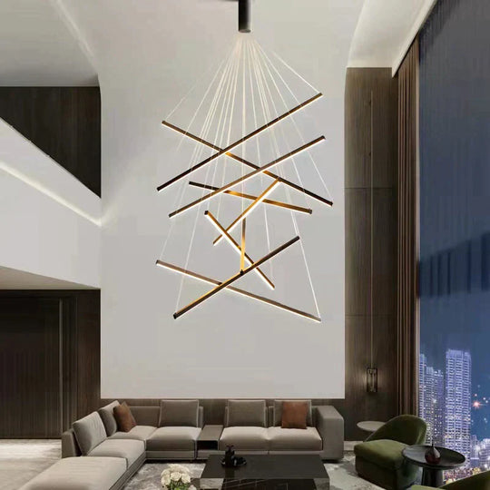 Elevate Your Space With The Modern Black Stair Chandelier Pendant