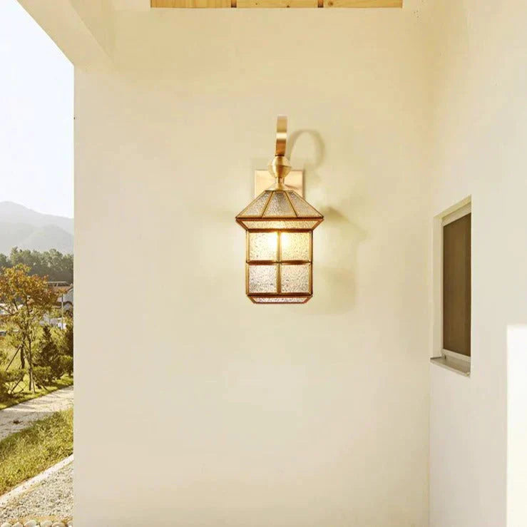 Estelle’s Full Copper Outdoor Waterproof Wall Lamp - Elegant Stair And Balcony Lighting Lamps