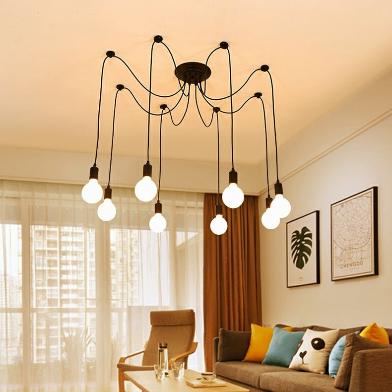 Emma’s Led Spider Chandelier - Diy Art Ceiling Lamp With Adjustable Wires Ceiling Light